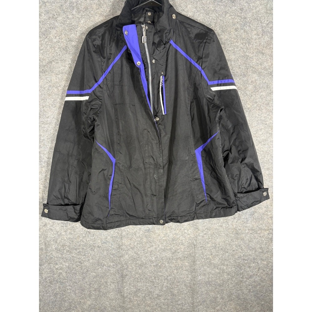 ZeroXposur Women's Black Purple White Athletic Jacket L Lightweight Full Zip‎